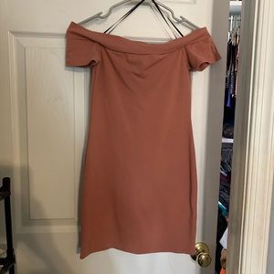 Short Mauve Dress | Off shoulder